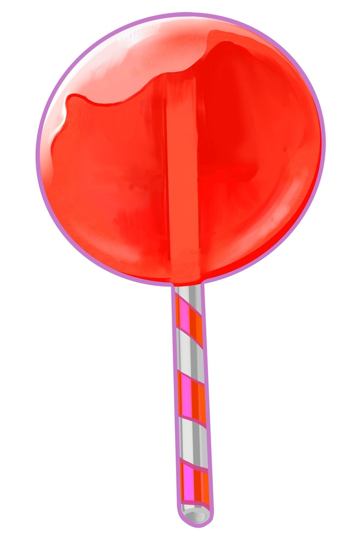 Foto adesivo png de pirulito vermelho fundo transparente