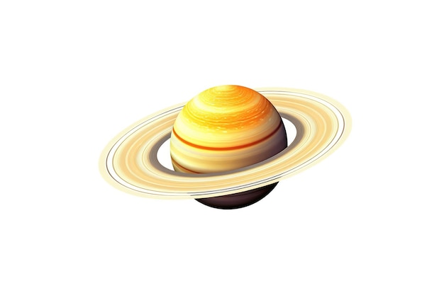 Foto adesivo sobre fundo branco saturno, o planeta com anéis, com seus anéis majestosos generative ai