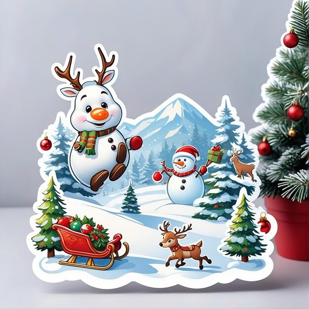 adesivos de alegria de Natal personagens festivos de Natal