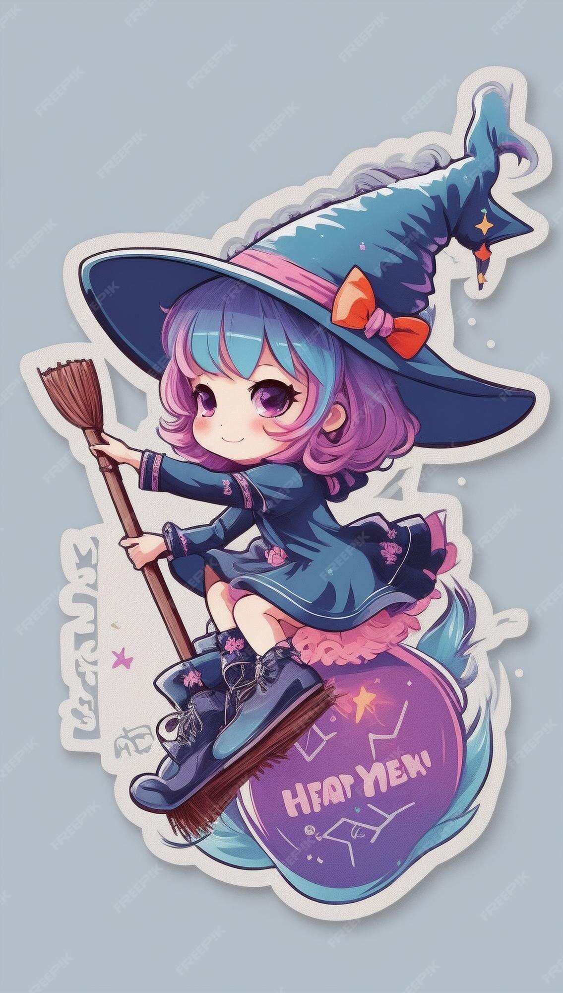 Autocolantes decorativos de ilustrações Bruxa de anime - TenStickers