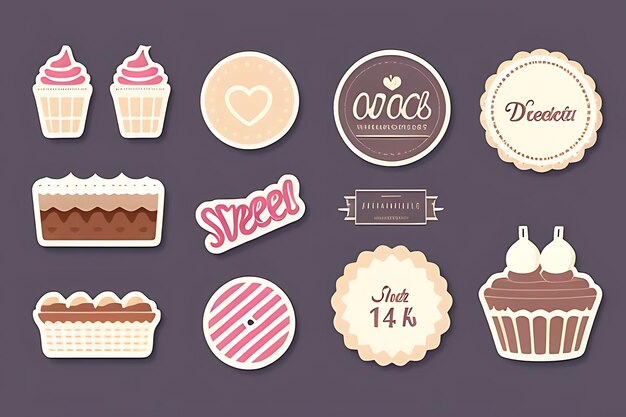 Foto adesivos de clipart de cupcake