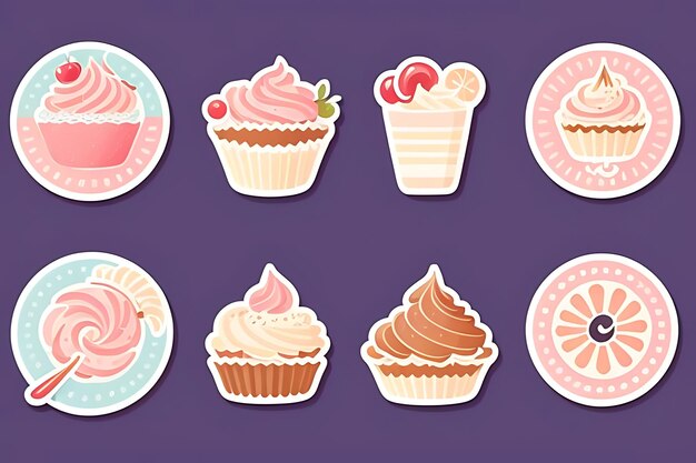 adesivos de clipart de cupcake