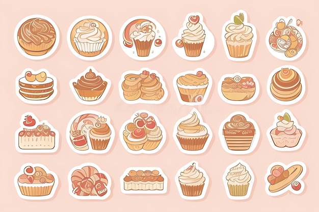 adesivos de clipart de cupcake