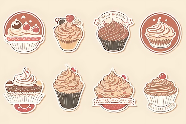 adesivos de clipart de cupcake