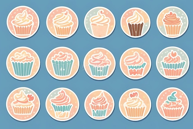 adesivos de clipart de cupcake