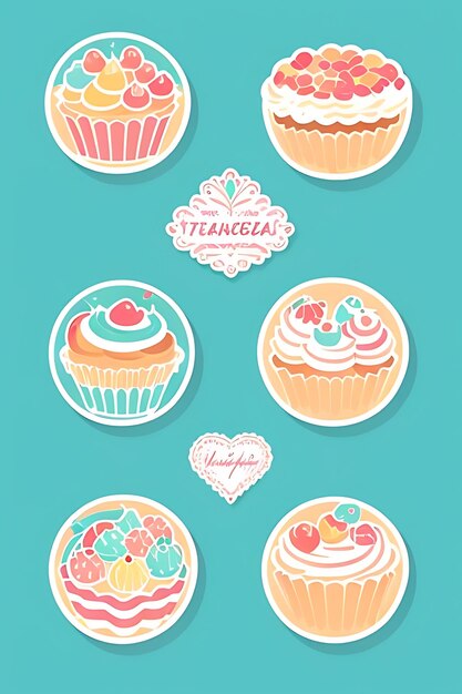 adesivos de clipart de cupcake