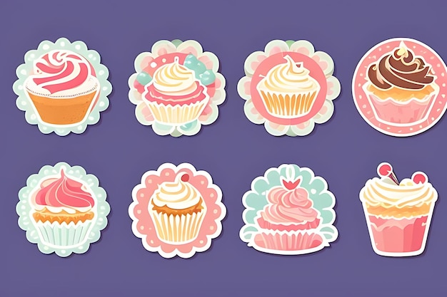 adesivos de clipart de cupcake