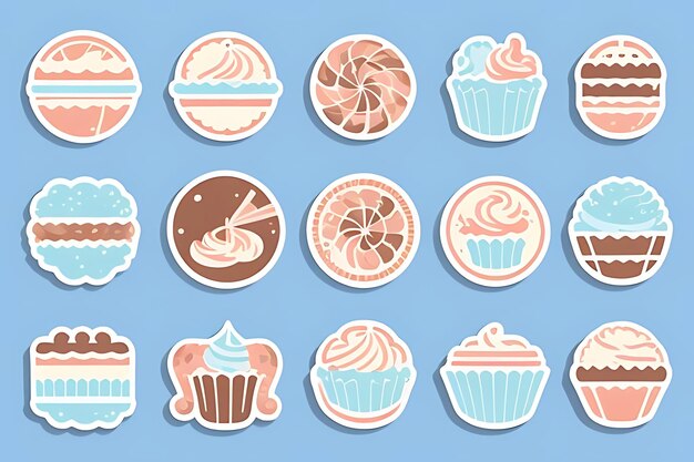 adesivos de clipart de cupcake