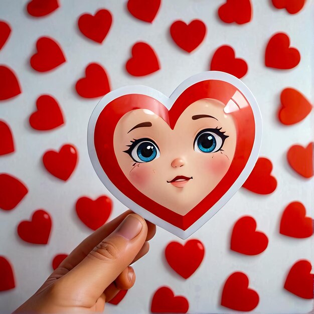 Foto adesivos de coração personagem de coração 3d