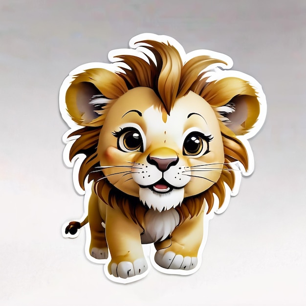 adesivos de leão bonito desenho animado leão 3d ilustração adesivos para crianças adesivos bonitos
