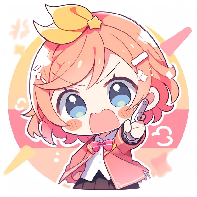 Adesivos de menina de anime kawaii chibi fofos delícias simples e