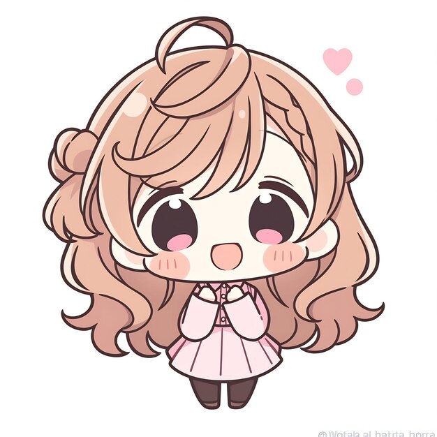 Adesivos de menina de anime Kawaii Chibi fofos delícias simples e mínimas impressão sob demanda POD criativo