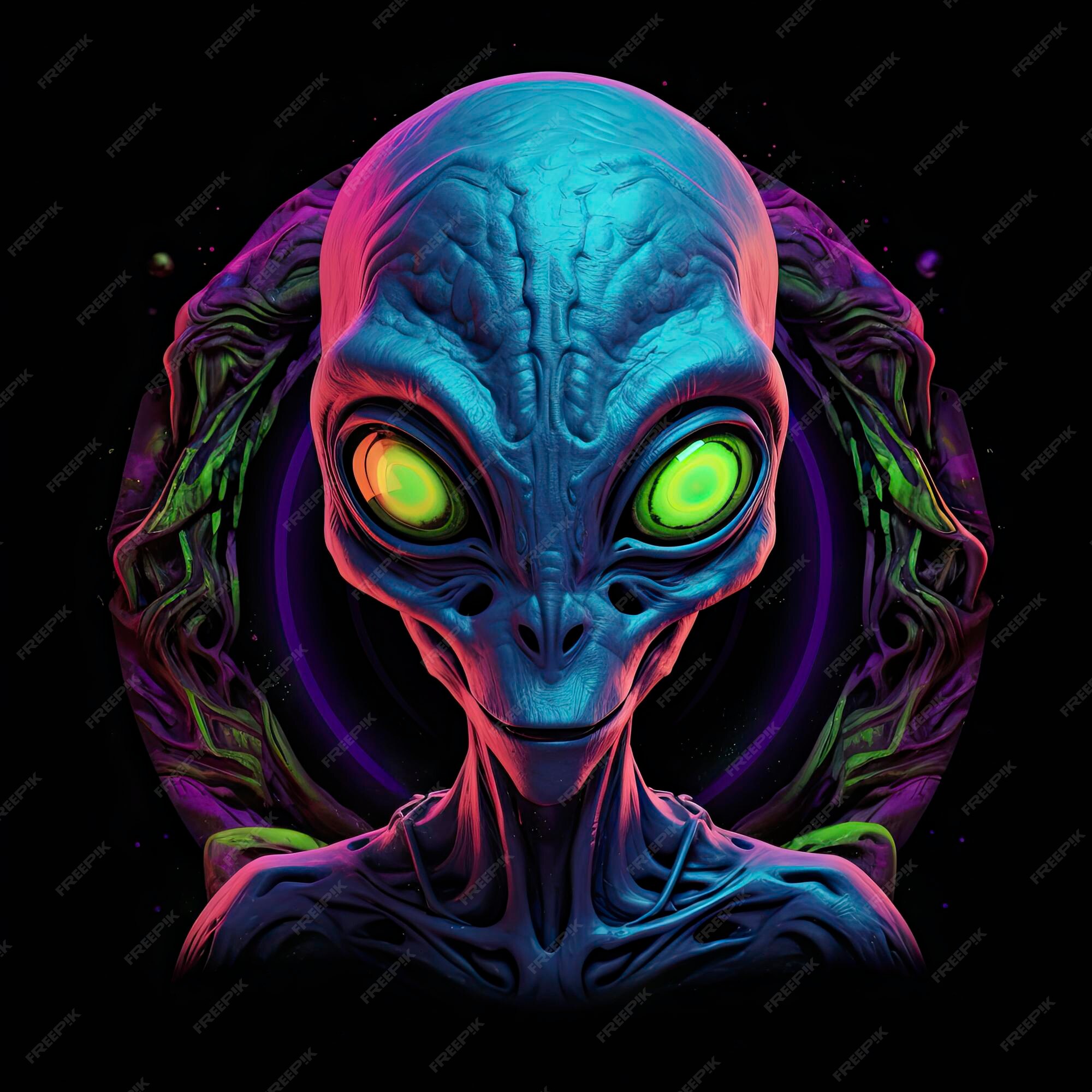 Design PNG E SVG De Cabeça Alienígena Verde Para Camisetas