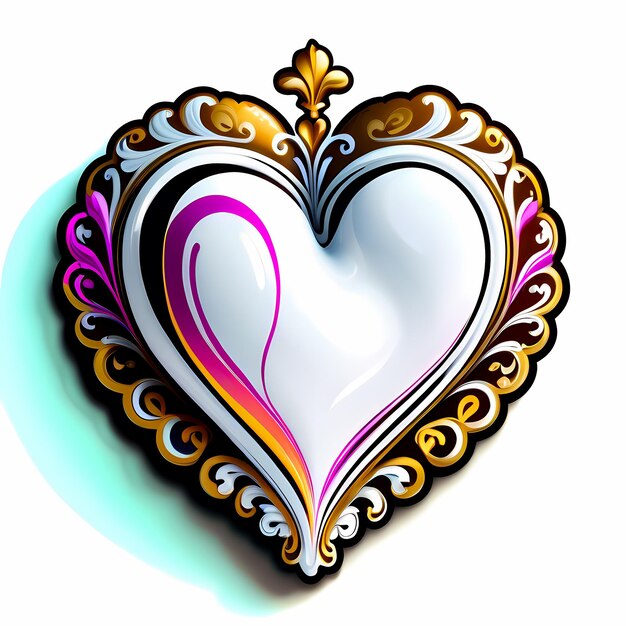 adesivos em forma de coração 3d abstratos corações com diferentes desenhos estilo de forma de coração