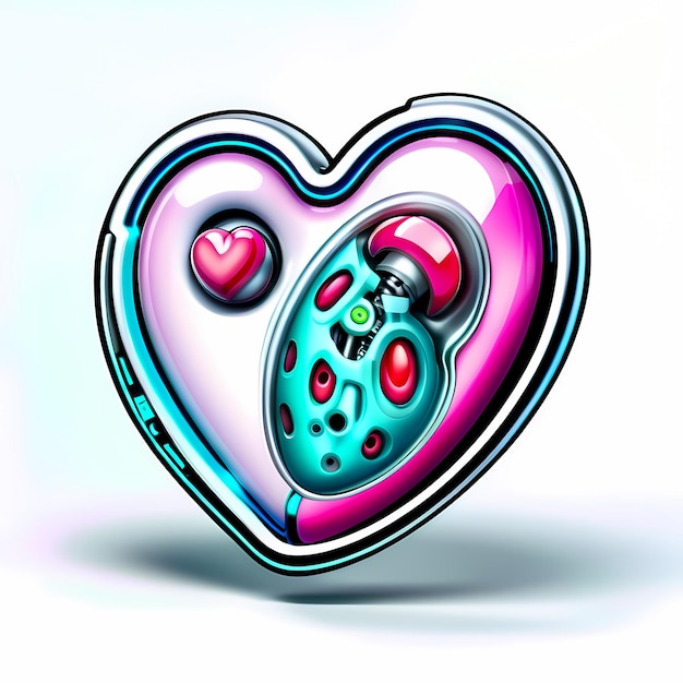 adesivos em forma de coração 3d corações com diferentes desenhos de forma de coração adesivos de estilo de desenho animado conjunto