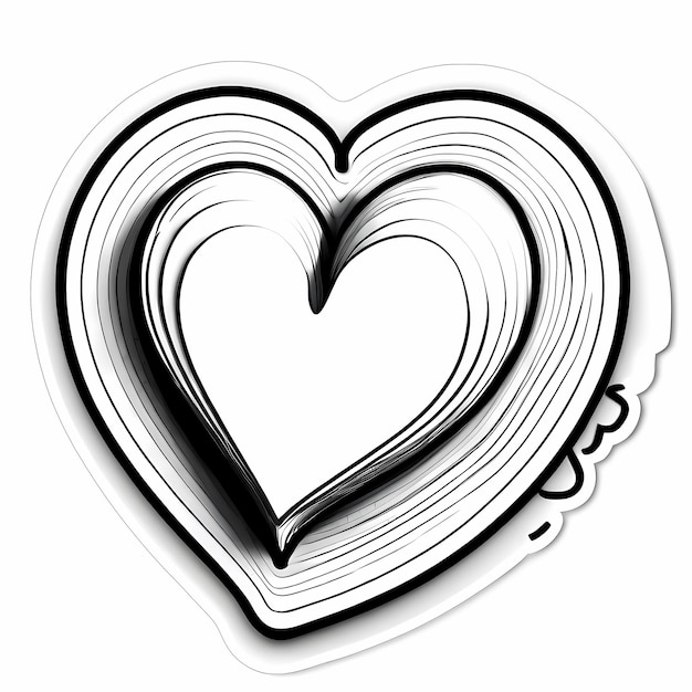 Foto adesivos em forma de coração 3d corações com diferentes desenhos de forma de coração adesivos de estilo de desenho animado conjunto