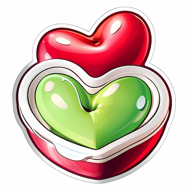 Foto adesivos em forma de coração 3d corações com diferentes desenhos de forma de coração adesivos de estilo de desenho animado conjunto
