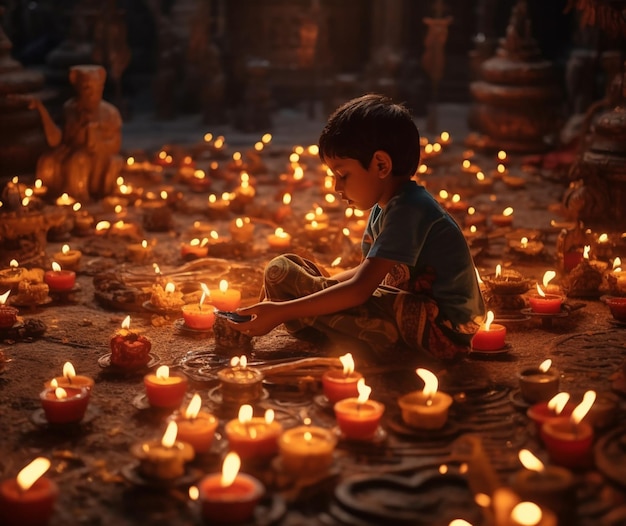 Adeus à escuridão em Diwali