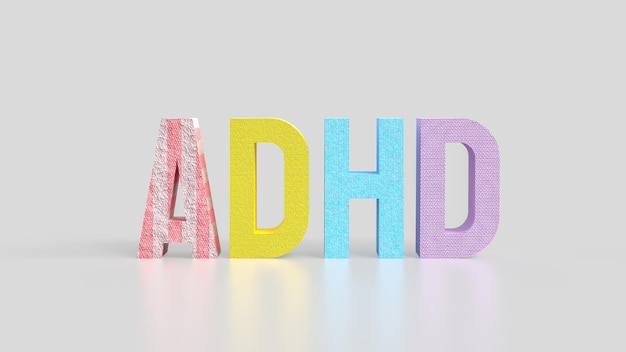 El ADHD multi color para el concepto médico y educativo 3d Rendering