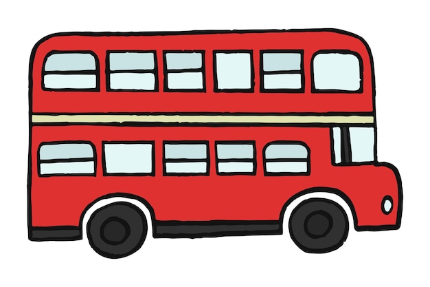 Adhesiva roja de autobús de Londres de fondo transparente