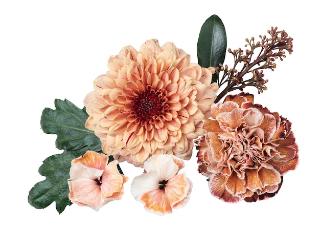 Adhesivo de arreglos florales de otoño de PNG