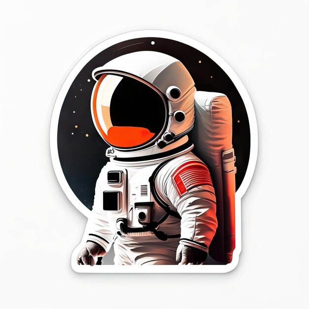 Adhesivo de astronauta minimalista