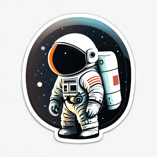 Adhesivo de astronauta minimalista