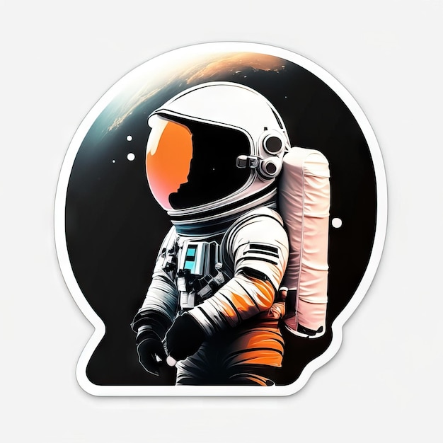 Adhesivo de astronauta minimalista