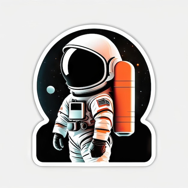 Foto adhesivo de astronauta minimalista