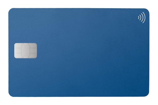 Adhesivo azul de tarjeta de crédito de fondo transparente