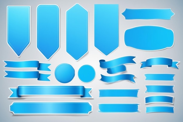 Adhesivo de bandera azul vectorial