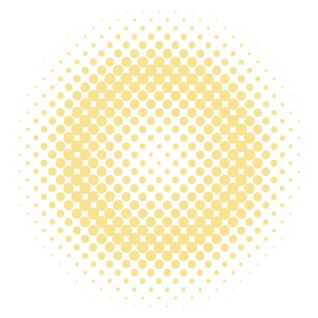 Adhesivo de círculo de medio tono amarillo Png fondo transparente