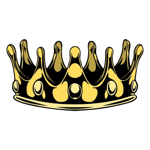 Adhesivo de corona negra y amarilla con borde blanco