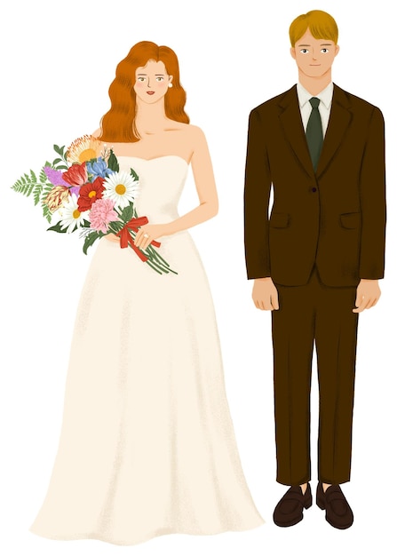 Adhesivo de noiva png noivo ilustração de casamento fundo transparente