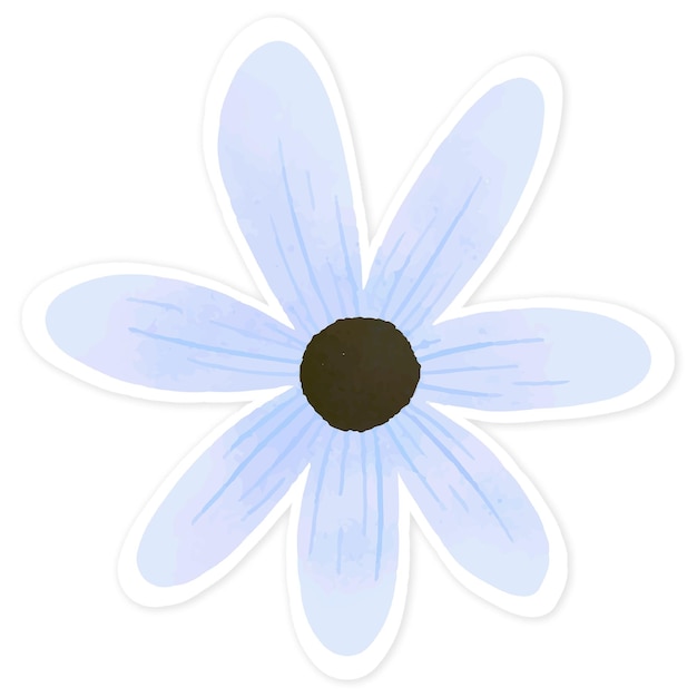 Adhesivo de flor púrpura pálido transparente png