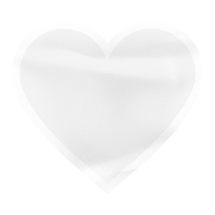 Adhesivo en forma de corazón en blanco PNG Valentines elemento de collage fondo transparente