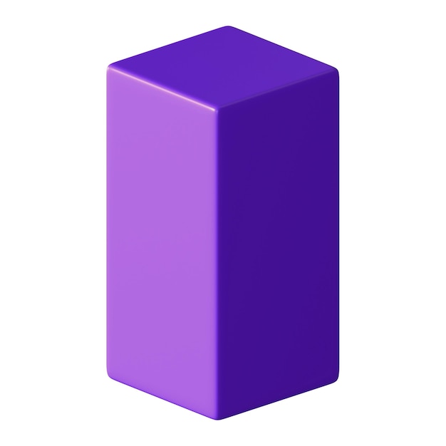 Adhesivo de forma geométrica de barra púrpura PNG 3D de fondo transparente