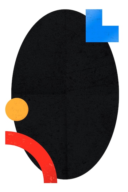 Adhesivo geométrico png oval de forma negra con espacio para copiar