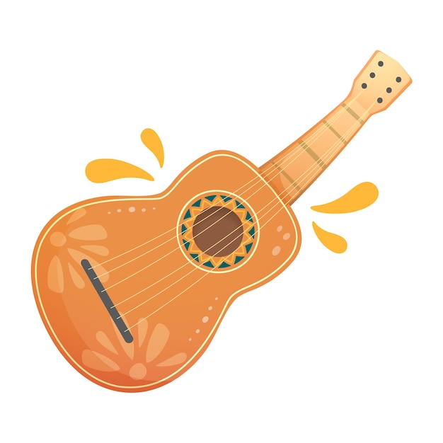 Adhesivo de guitarra hawaiana de madera Png de fondo transparente