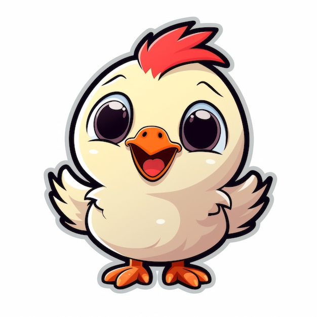 Adhesivo inspirado en el personaje de dibujos animados de pollo y tatuaje