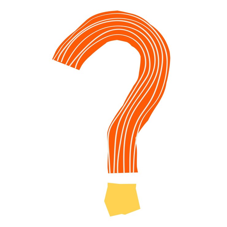 Foto adhesivo de interrogación png de colores en un fondo transparente