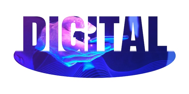 Adhesivo de palabras png digital tipografía de borde blanco fondo transparente