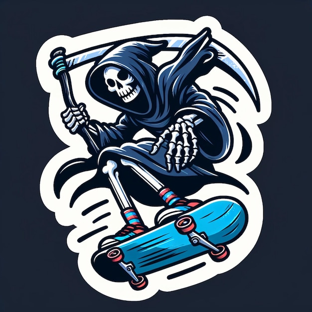 Adhesivo de patinaje Grim Reaper