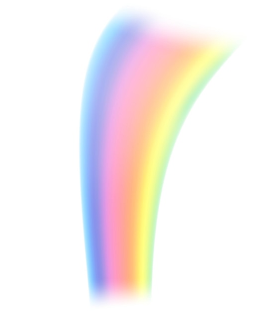 Adhesivo png de arco iris 3D de fondo transparente