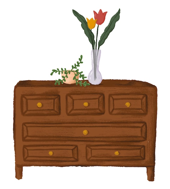 Adhesivo png de armario de madera fondo transparente