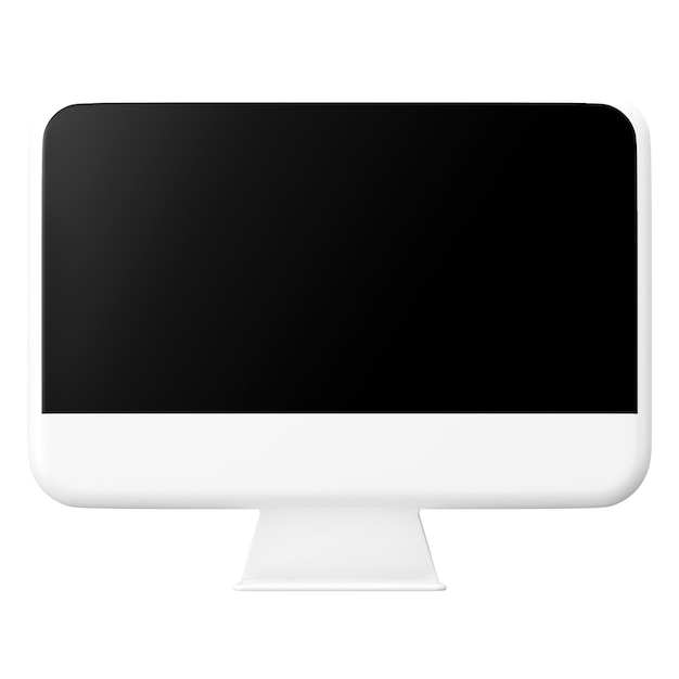Adhesivo png de computadora 3D blanco de fondo transparente