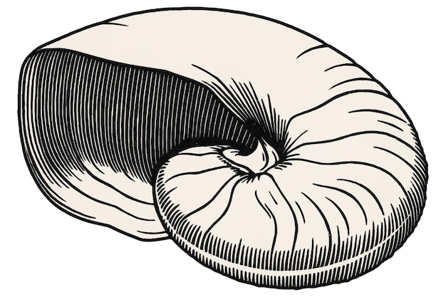 Adhesivo PNG de conchas marinas de época dibujado a mano