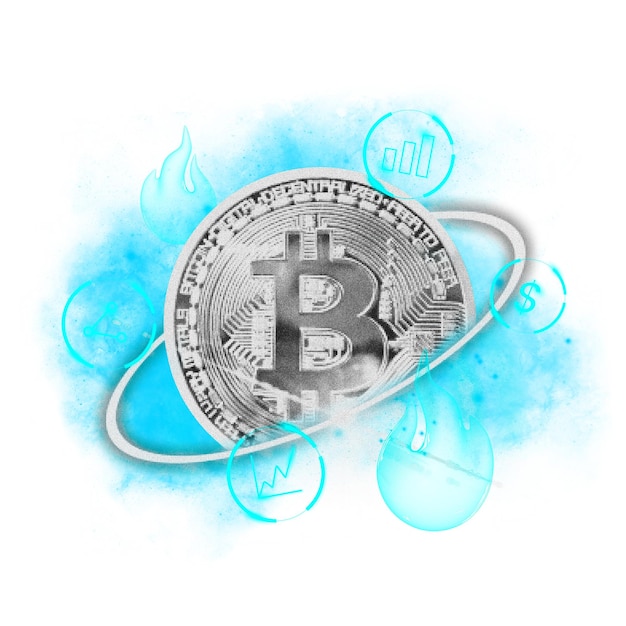 Adhesivo png de criptomoneda de Bitcoin de fondo transparente