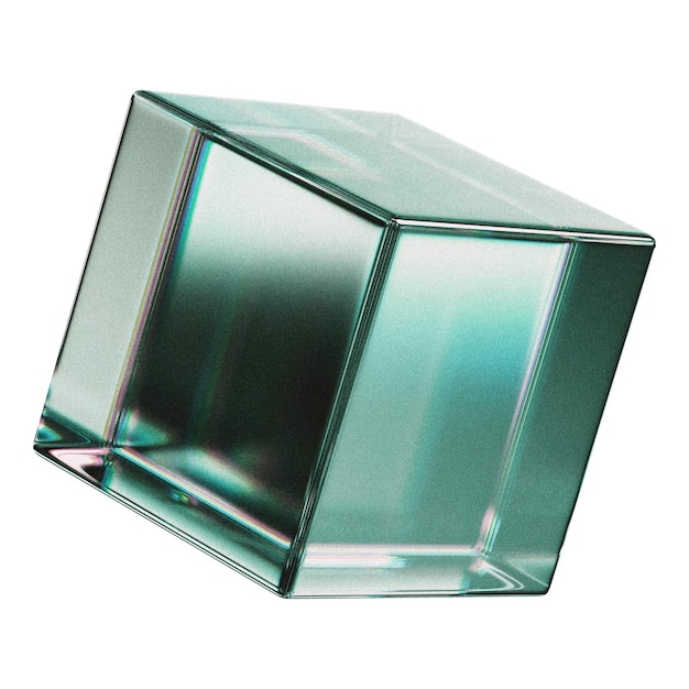 Adhesivo png de cubo de cristal de fondo transparente