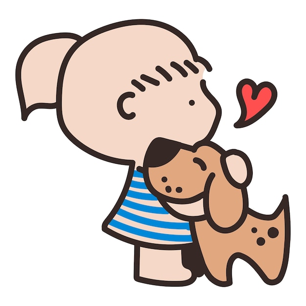 Adhesivo png de cachorro de menina com fundo transparente